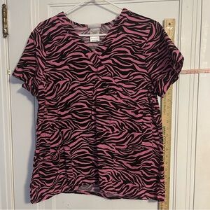 Scrubstar Pink Zebra Print Women's scrub/ uniform. S